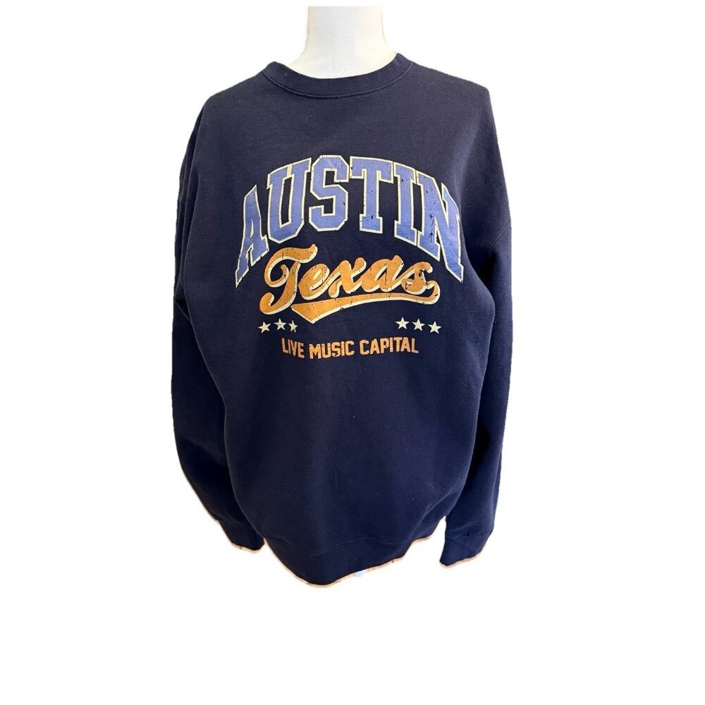 Austin Texas Live Music Capital Blue Sweatshirt Men's Size 2XL